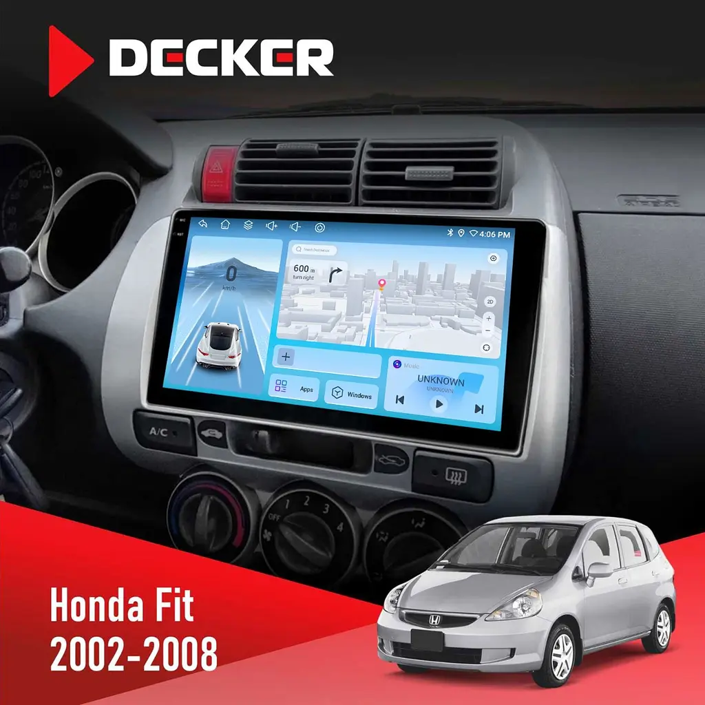 Штатна магнітола Honda Fit 2002-2008 Decker D9-010 6x128, DSP, 4G, 2K Decker (НФ-00008750)