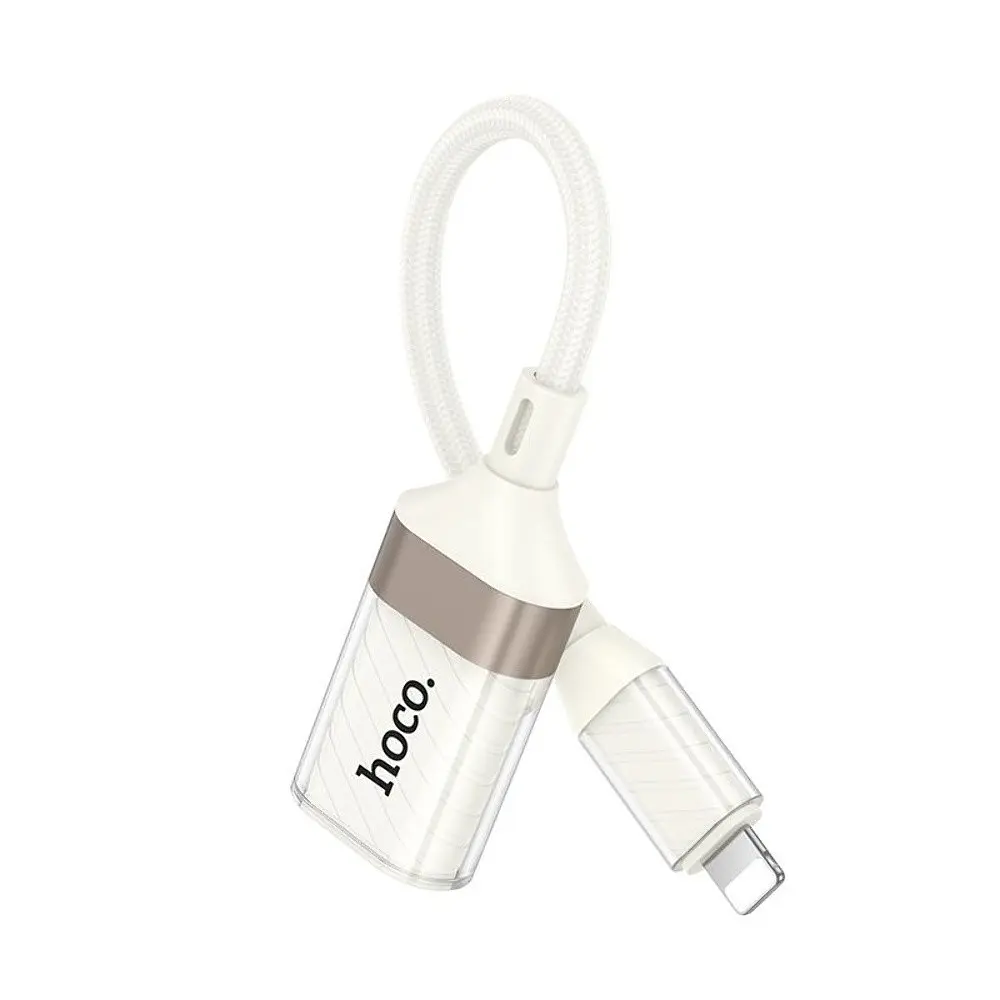 Адаптер переходник Hoco UA39 Lightning to USB 2.0 apricot - фото 3