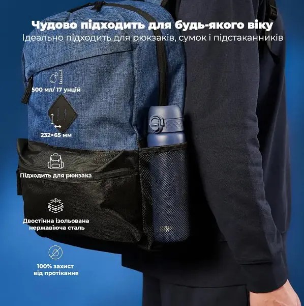 Бутылка для воды ION8 металлическая вакуумная 500 мл Vacuum Insulated Navy (I8TS500NAVY) - фото 5