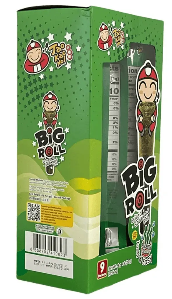 Чіпси Норі Tao Kae Noi Grilled Seaweed Big Roll Classic Flavor 9шт × 3г - фото 2