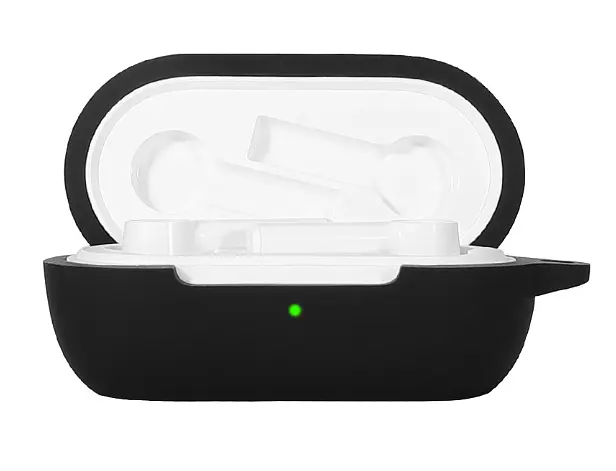 Чохол-накладка DK Silicone Candy Friendly з карабіном для OnePlus Buds Z (black) - фото 3