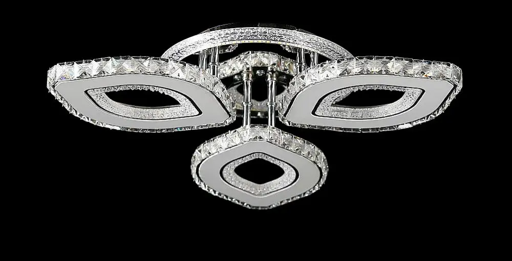 Сучасна світлодіодна люстра Splendid Ray Lk2368/3 LED WT з кришталевим декором і димером - фото 2
