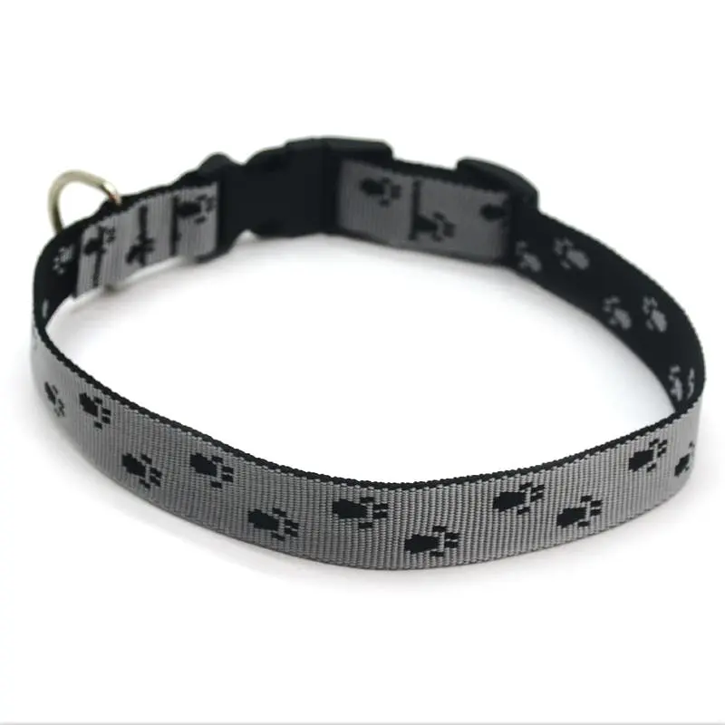 Нашийник для собак Zoo-hunt Лапки 2,5 см 36-45 см капрон Сіро-блакитний - фото 4