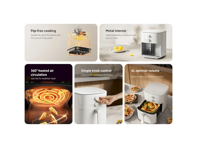 Мультипіч (аерофритюрниця) Xiaomi Air Fryer Essential 6L - фото 10