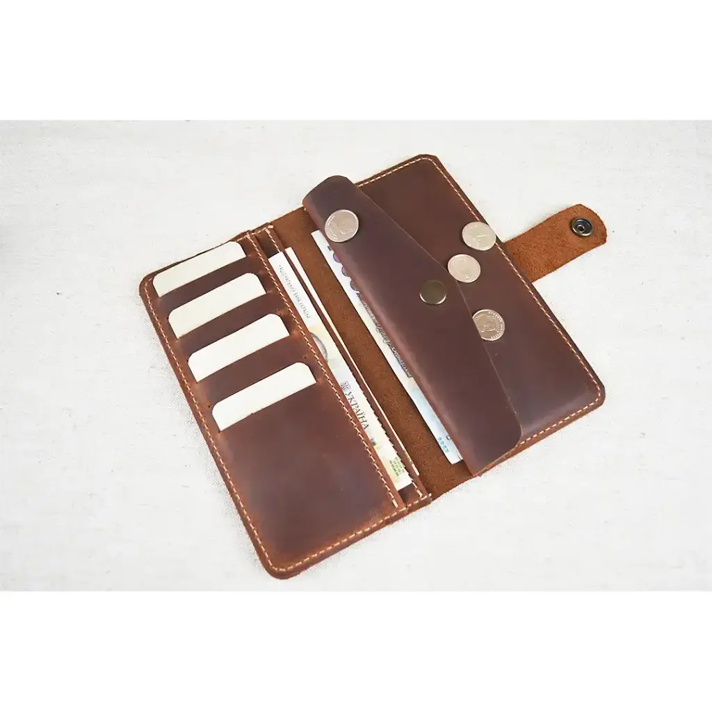 Кошелек-купюрщик Crazy Horse мужской коньячный - фото 2