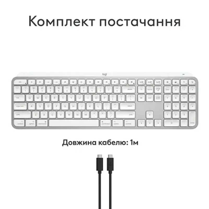 Клавіатура Logitech MX Keys S для MAC Bluetooth/Wireless UA Pale Grey (920-011638) - фото 11