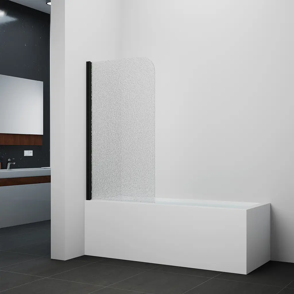 Шторка для ванни Qtap Standard BLM407513APL скло Pear 6 мм, 75x130 см, ліва, Ліва, матовий, Черный матовый - фото 7