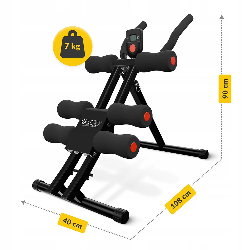 Тренажер для преса 4FIZJO Ab Fit складний, з лічильником Black (P-5905973402606) - фото 4