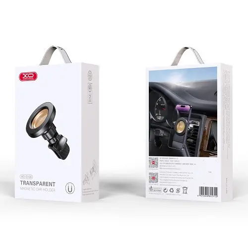 Автотримач XO C129 Magnetic suction air outlet Чорний 6920680845712 - фото 2
