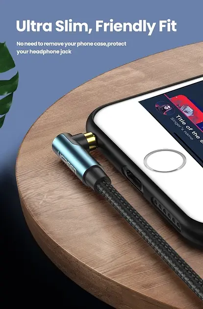 Кабель UGREEN 3.5 мм minijack стерео AUX TRS 3-пиновая нейлоновая оплетка 2 м Черный (60181) - фото 8