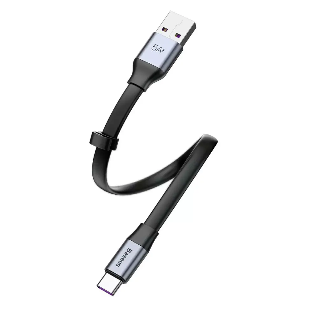 Кабель Baseus Simple HW Quick Charge Cable USB to Type-C 40W 0,23m CATMBJ-BG1 Black-Grey - фото 3