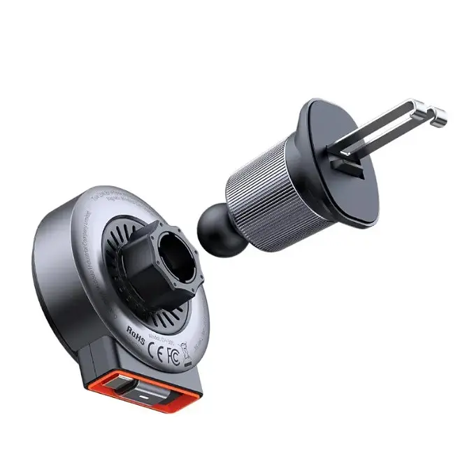Холдер Mcdodo 15W Magnetic Wireless Car Charger with retractable cable Черный - фото 3