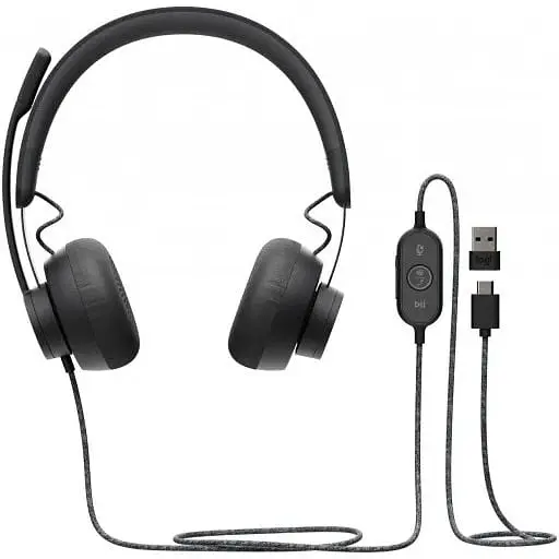 Дротова гарнітура Logitech Zone Wired USB + Type-C стерео чорна (981-000870) - фото 3