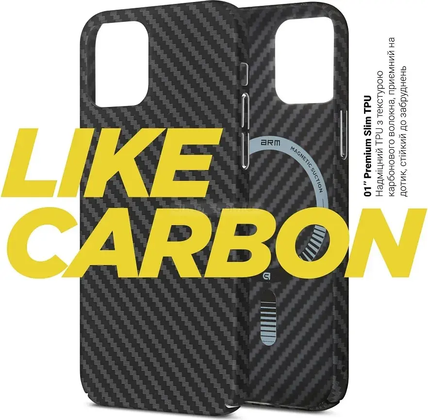 Чехол ArmorStandart LikeCarbon with MagSafe для Apple iPhone 15 Plus Black (ARM69292) [93129] - фото 4