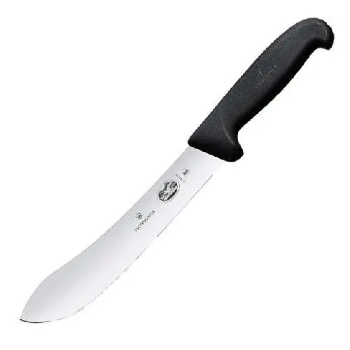 Кухонний ніж Victorinox Fibrox Butcher лезо 20см з чорн. ручкою - фото 2