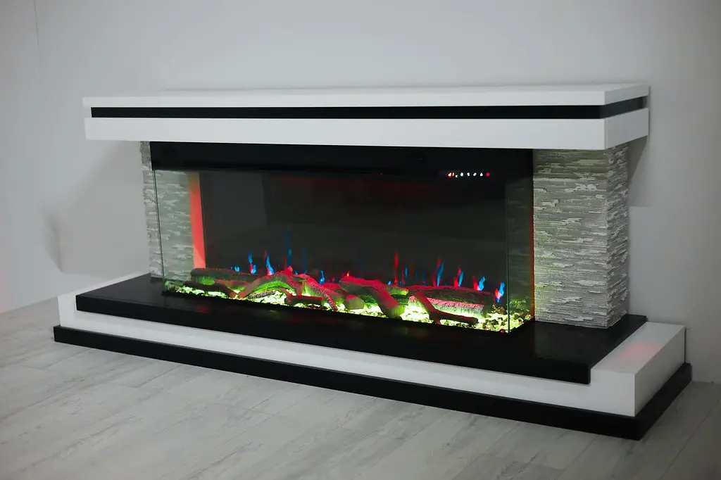 Электрический камин трехсторонний Binelli Long 3D Bluetooth звук потрескивания дров 1500Вт (10081650) - фото 9