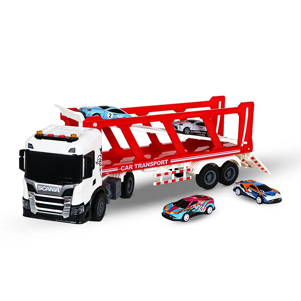 Ігровий набір серії "Large Truck" – АВТОПЕРЕВІЗНИК SCANIA (автоперевізник, 4 машини, світло, звук) TechnoDrive 6414KS - фото 12