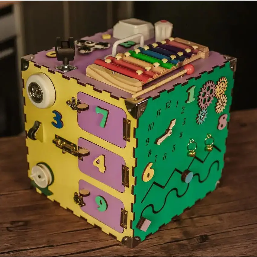 Розвиваюча іграшка Temple Group Бізікуб 30х30х30 см різнокольоровий (TG200123) - фото 2