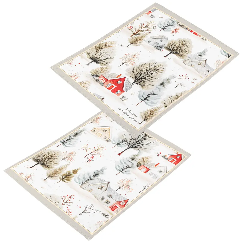 Набір кухонних рушників Home Line Зимове святкове містечко 40x60 см 2 шт. (190843) - фото 2