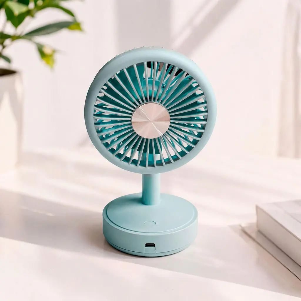 Маленький вентилятор на стіл Table Mini Fan Блакитний, вентилятор від акумулятора портативний - фото 3