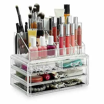 Органайзер для зберігання косметики 4DRAWER Акриловий прозорий настільний ящик - бокс для косметики та біжутерії - фото 2