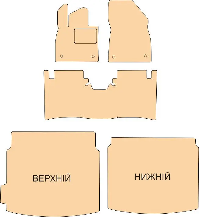 Ворсові Килимки в салон для Zeekr 001 2025 - з підп'ятником Висота ворса 14 мм 3 шт (Magnums) - фото 2