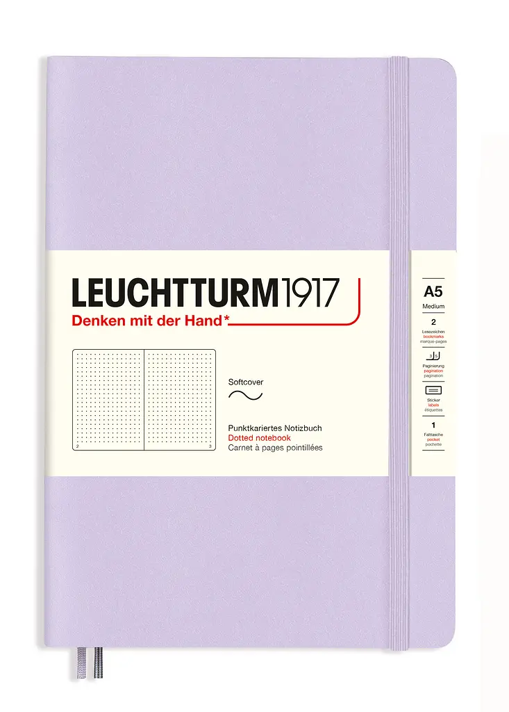 Блокнот Leuchtturm1917, Smooth Colours, Середній, М'яка обкладинка, Lilac, Крапка (365497)