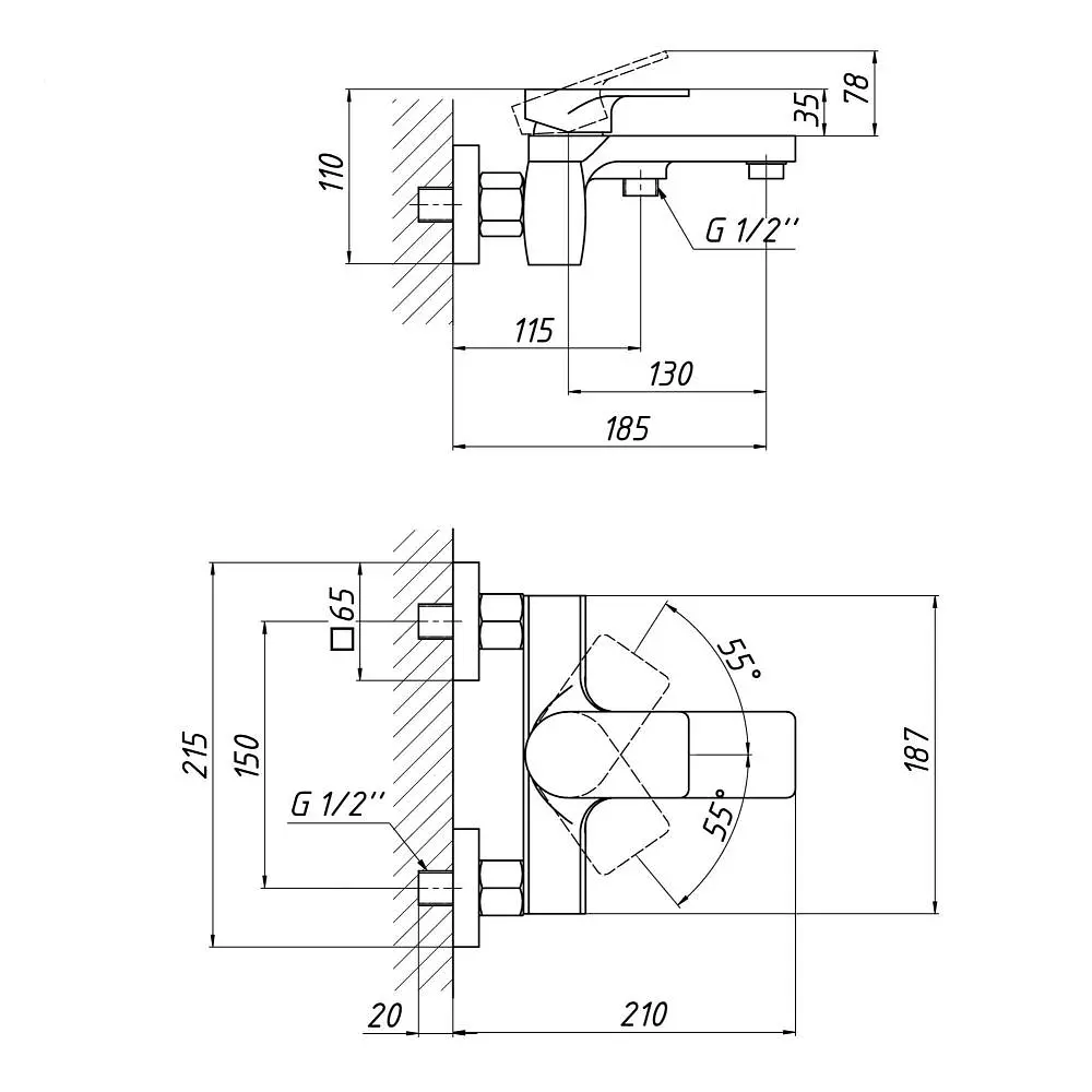 Змішувач для ванни Qtap Vlasta 3028102GC (QTV(LA3028102GC) - фото 2