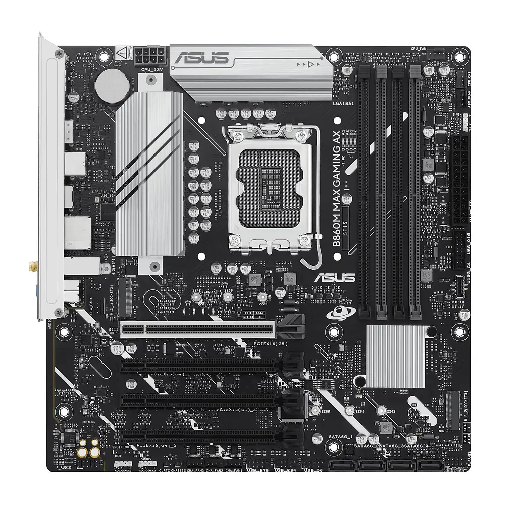 Материнская плата B860M MAX GAMING AX s1851 B860 4xDDR5 M.2 DP USB Type-C Wi-Fi BT mATX Asus teh0018961 - фото 2