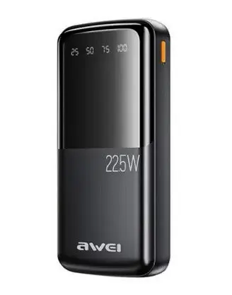 Повербанк Power Bank AWEI P13K портативна батарея зі швидкою зарядкою 22.5W 20000 mAh Чорний - фото 2