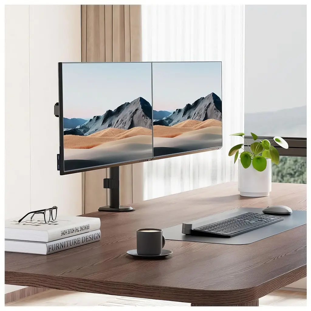 Настольное крепление кронтшейн для двух мониторов VESA держатель UKC Desk Mount 9629 17-33 - фото 2