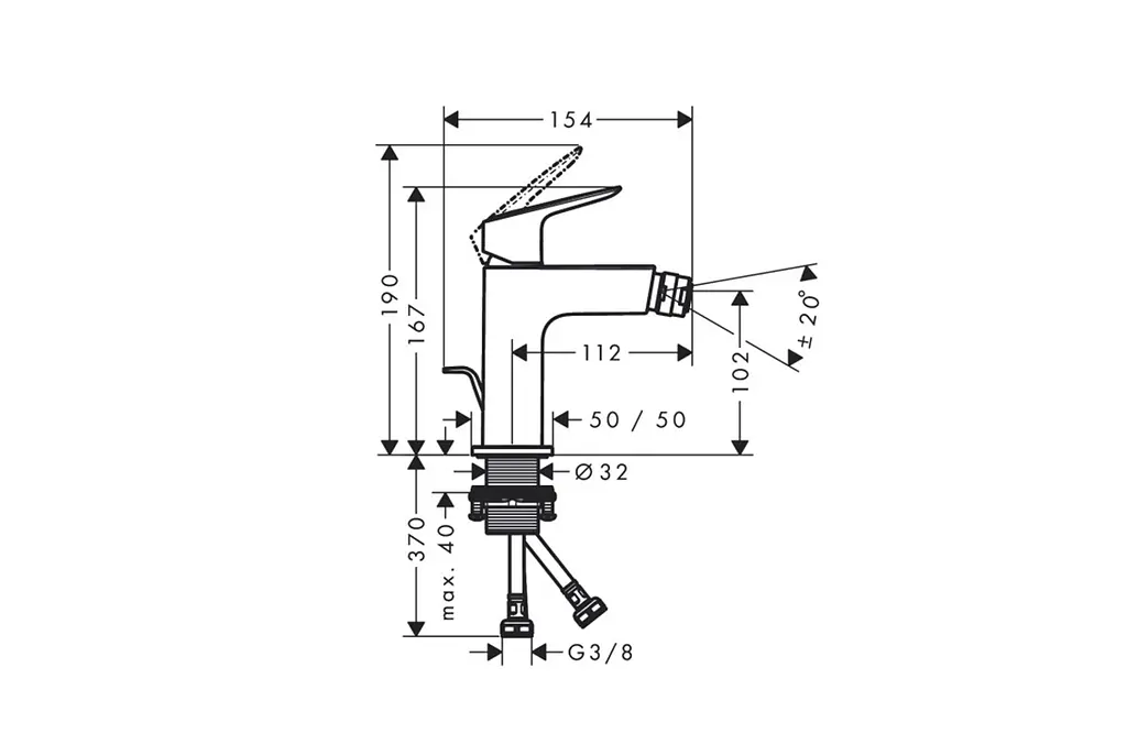Змішувач для біде Hansgrohe Logis Fine matt black 71201670 - фото 2