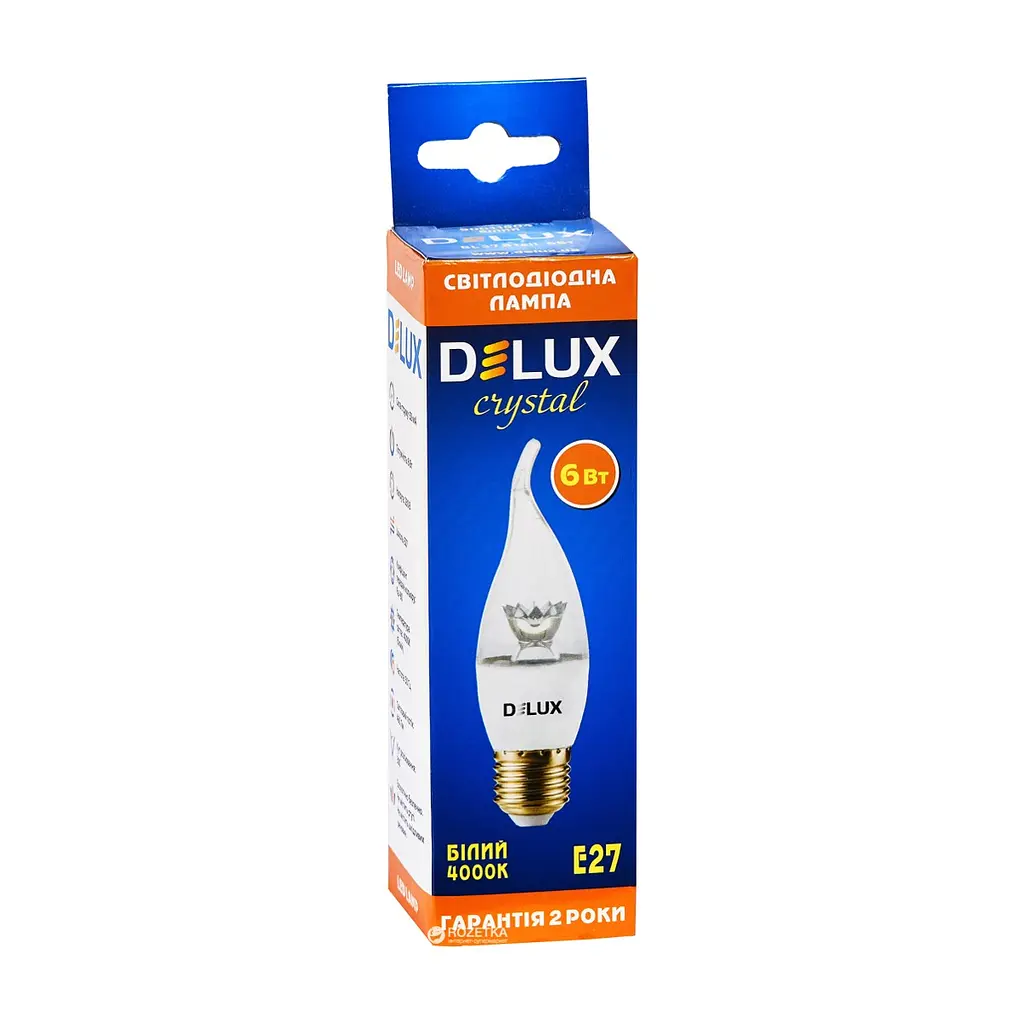 Лампочка Delux BL37B 6 Вт tail 4000K 220В E27 crystal 3шт (90016739) - фото 2