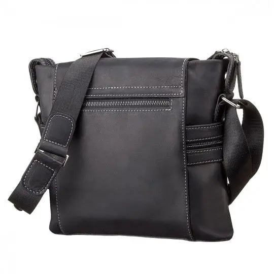 Сумка чоловіча SHVIGEL 11096 шкіряна чорна - фото 5