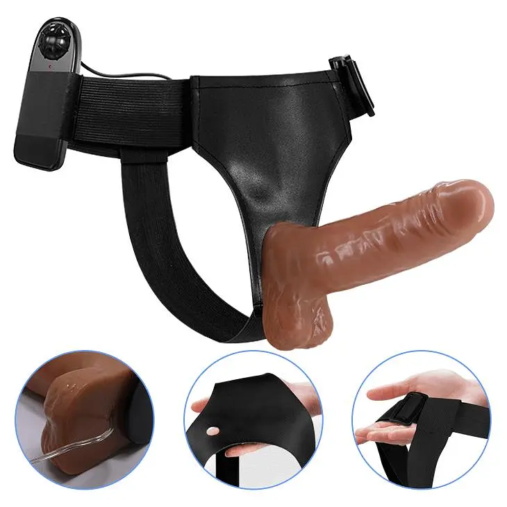 Страпон з вібро BAILE-Ultra Passionate Harness Realdeal Penis 6.2'' Brown Baile BW-022064Z 99165 - фото 5