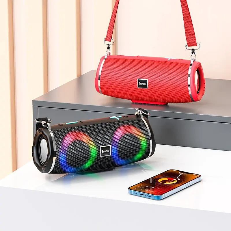 Портативна акустика Hoco Sports BT speaker HC12 бездротова чорна - фото 9