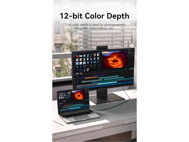 Кабель Vention Embrace the Brilliance of 8K USB-C - HDMI v2.1 1.8м Black (CRCBAC) - фото 7