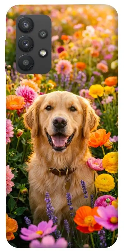 TPU чохол Demsky Flowery labrador для Samsung Galaxy A32 (A325F) 4G