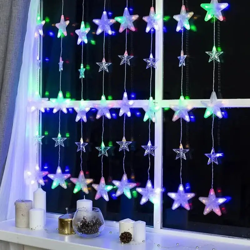 Гірлянда-штора 120LED Зіркопад XMAS Multi, Мультиколор / Світлодіодна гірлянда на вікно 3*1,8 м (234568504_419) - фото 3