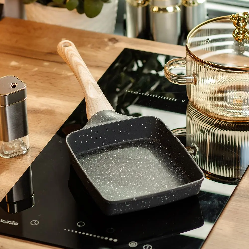 Сковорода тамагояки с антипригарным покрытием 18,5x15x3,8 см, серый Breakfast HP39573C - фото 2