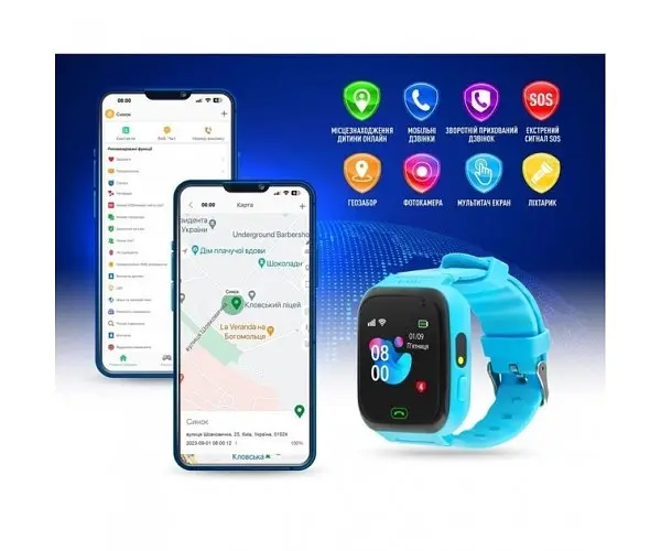 Дитячий годинник розумний GARMIX PointPRO-100 блакитний - фото 3