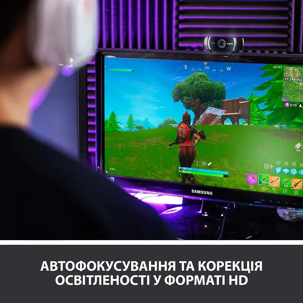 Веб-камера Logitech C922 Pro Stream FullHD Black (960-001088) - фото 3