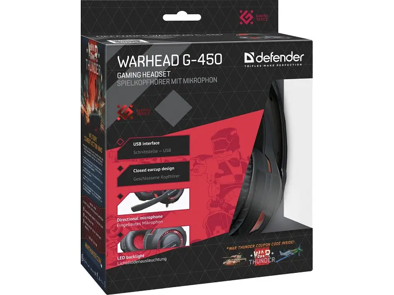 Гарнітура Defender Warhead G-450 Red-Black (64146) - фото 6