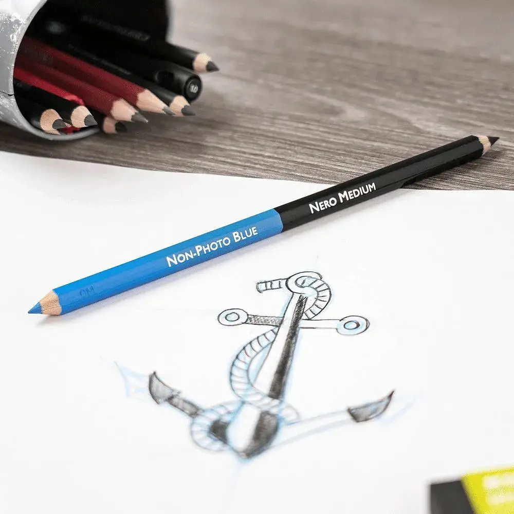 Набір художніх матеріалів Cretacolor TATTOO SKETCHING 14 шт металева коробка  - фото 4