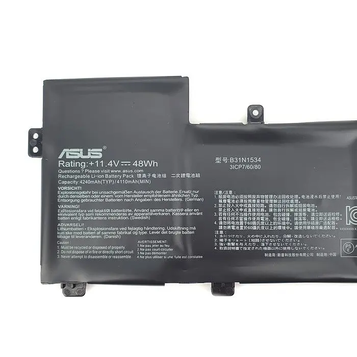 Акумулятор для ноутбука Asus ZenBook UX510 UX510UW UX510UX - B31N1534 (+11.4V 48Wh) - фото 3