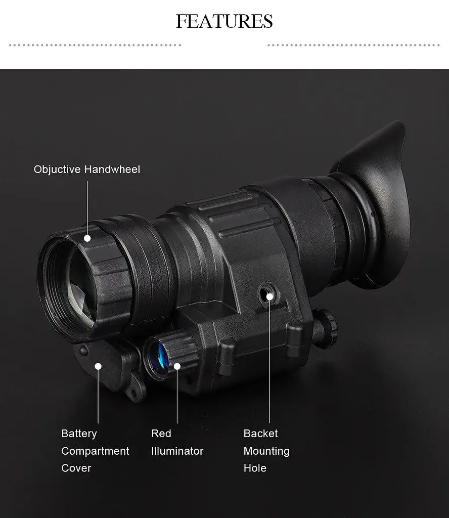 Тактический монокуляр ночного видения Night Vision PVS-14 + адаптер на шлем L4G24 + J-arm Mount + Рог дугой - фото 3