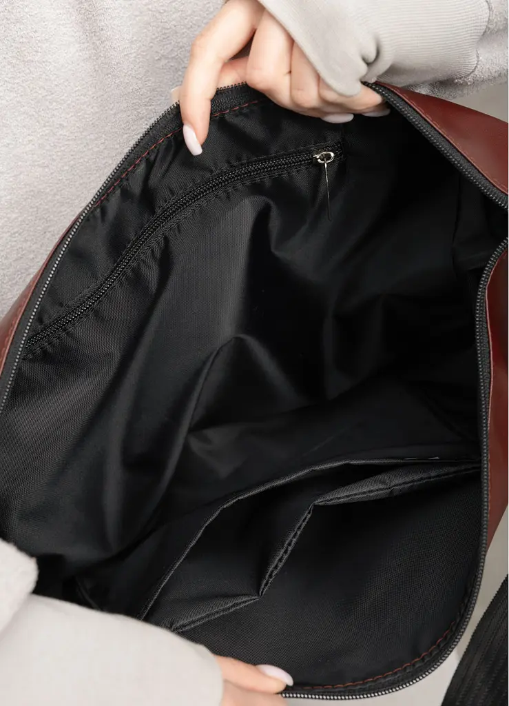 Жіноча сумка Sambag HOBO Bag-glove бургунді 50 х 28 х 5 см (53400013) - фото 7