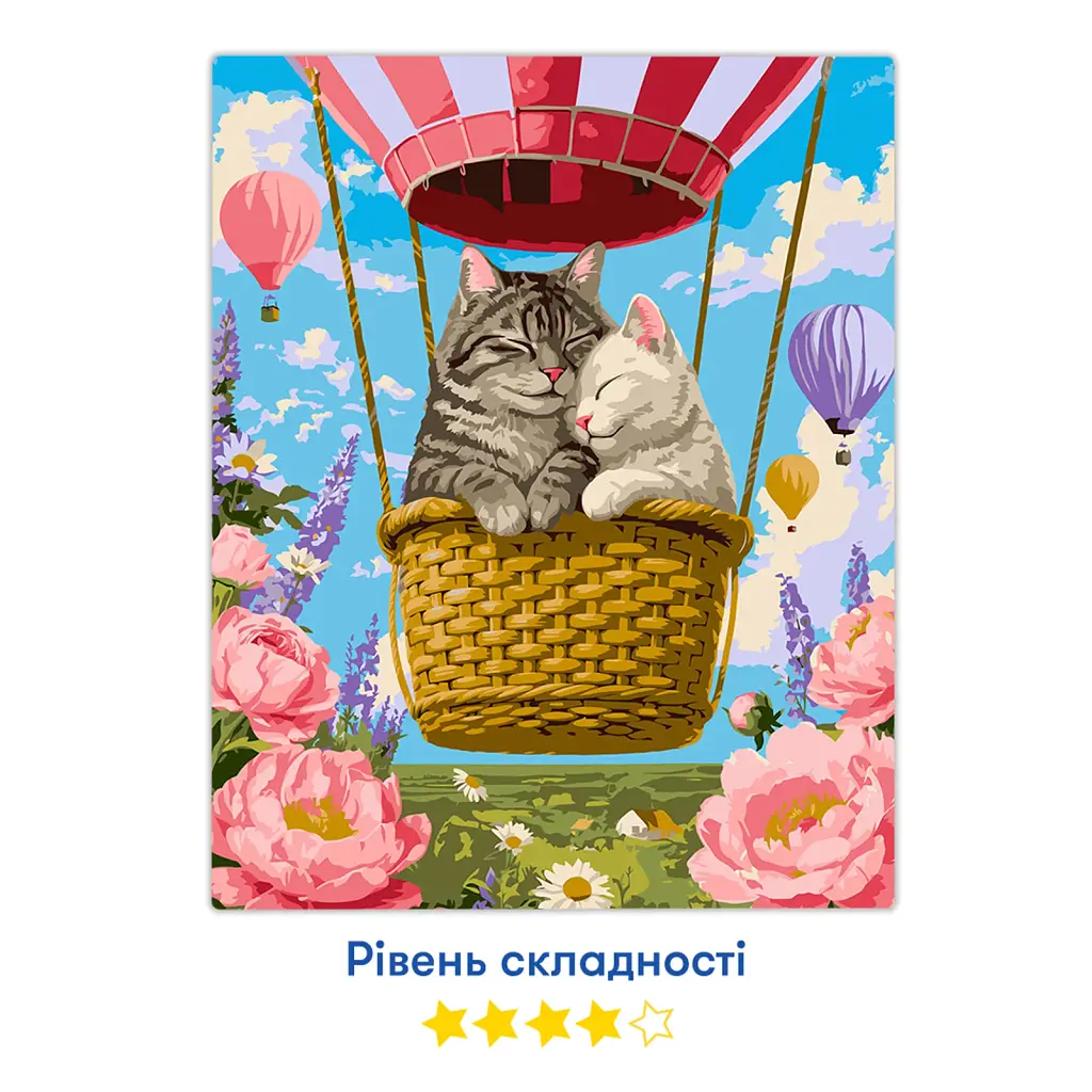 Картина за номерами «Коти на повітряній кулі» - фото 4