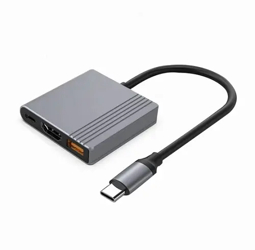 Хаб USB A-CM-COMBO3-05, Grey, Type-C 3.2 - 1xType-C 3.2 (90 Вт) / USB 3.2 / HDMI 4K 60 Гц Gembird teh0027597 - фото 3