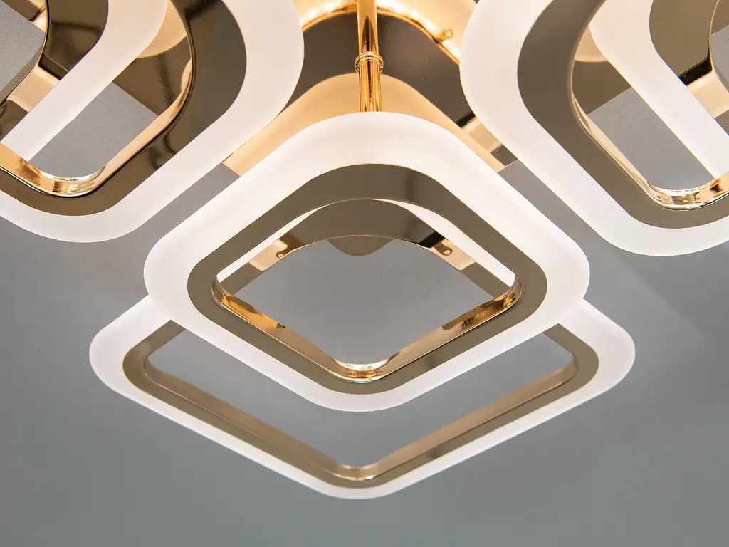 Потолочная светодиодная люстра с пультом, 110W, золото. - фото 4